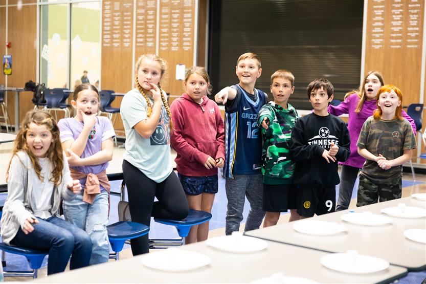 Students do a STEM challenge in class